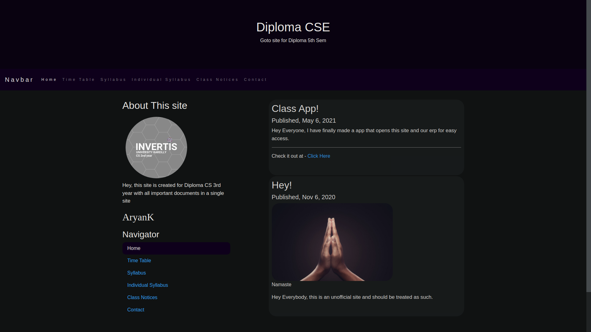 Class Website