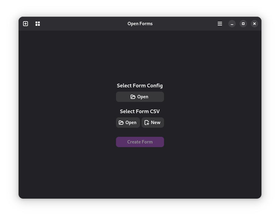 Open Forms opening page