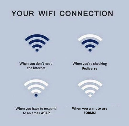 Meme showcasing wifi fails when using forms
